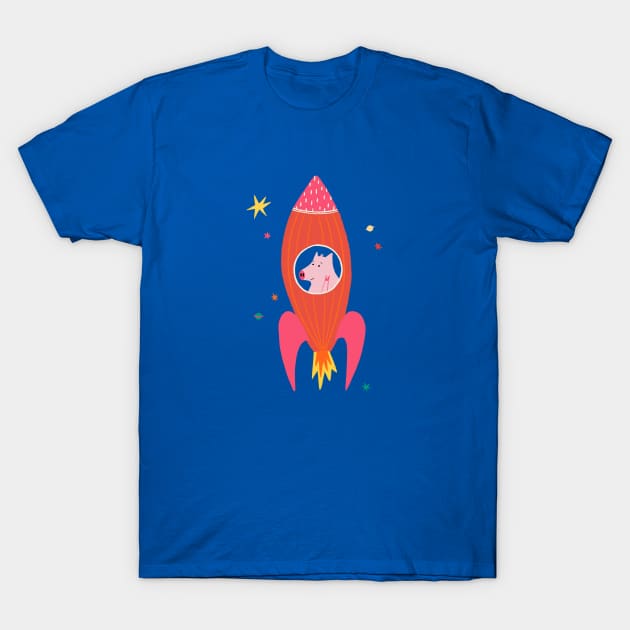 Pig in Space T-Shirt by Das Brooklyn